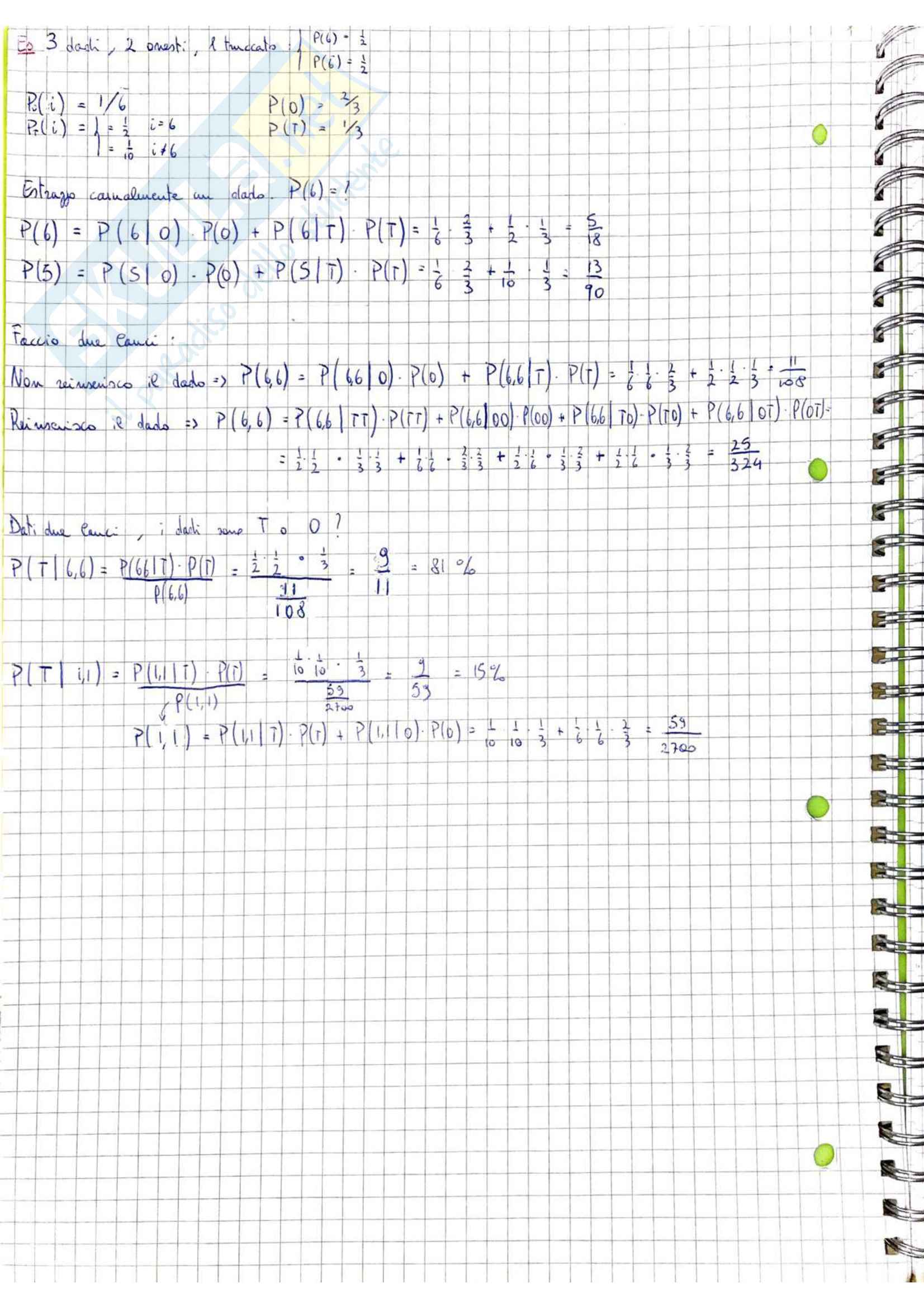 Probabilità e Informazione - Teoria, Esercizi svolti Pag. 6