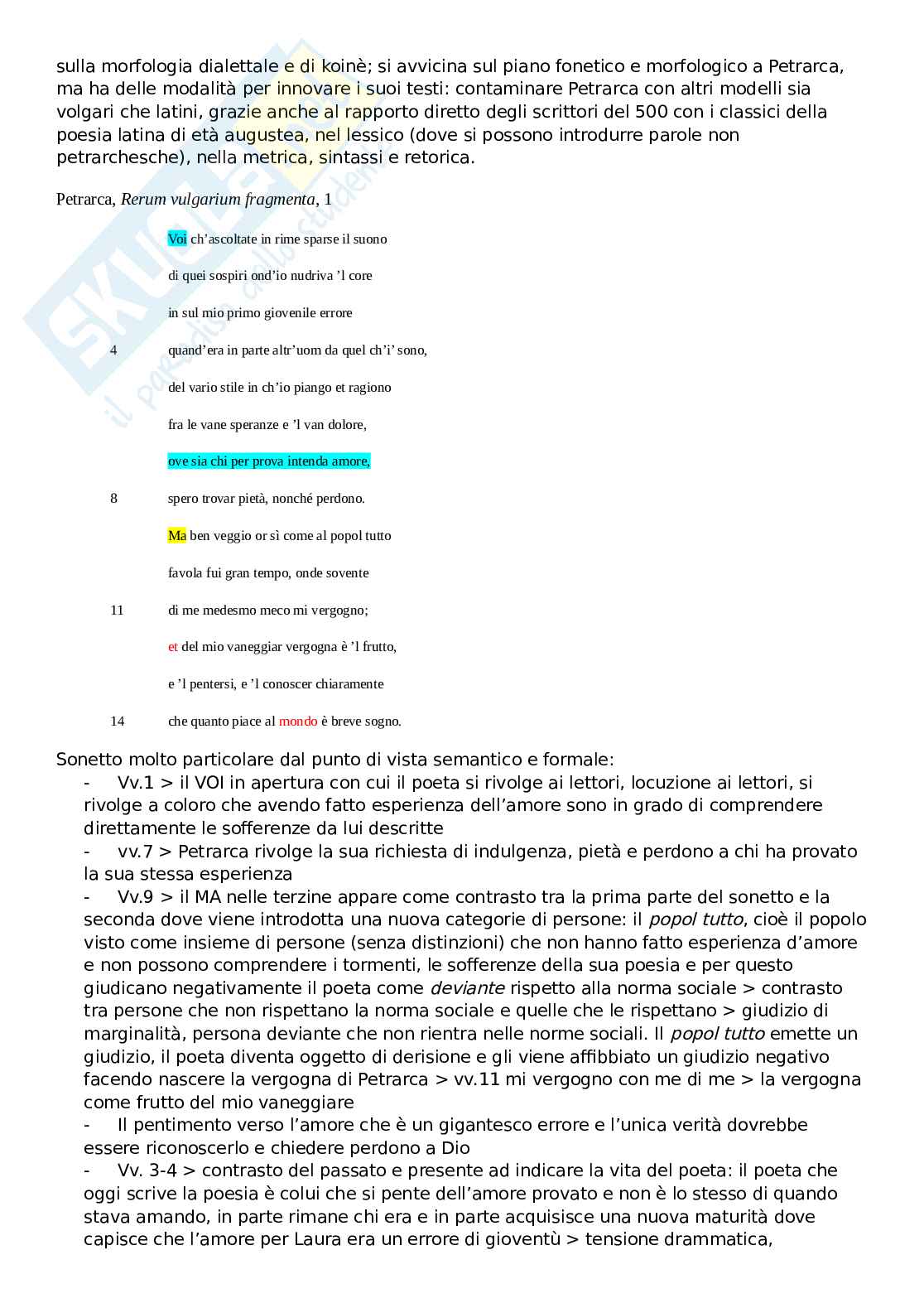 Storia della lingua italiana Pag. 31