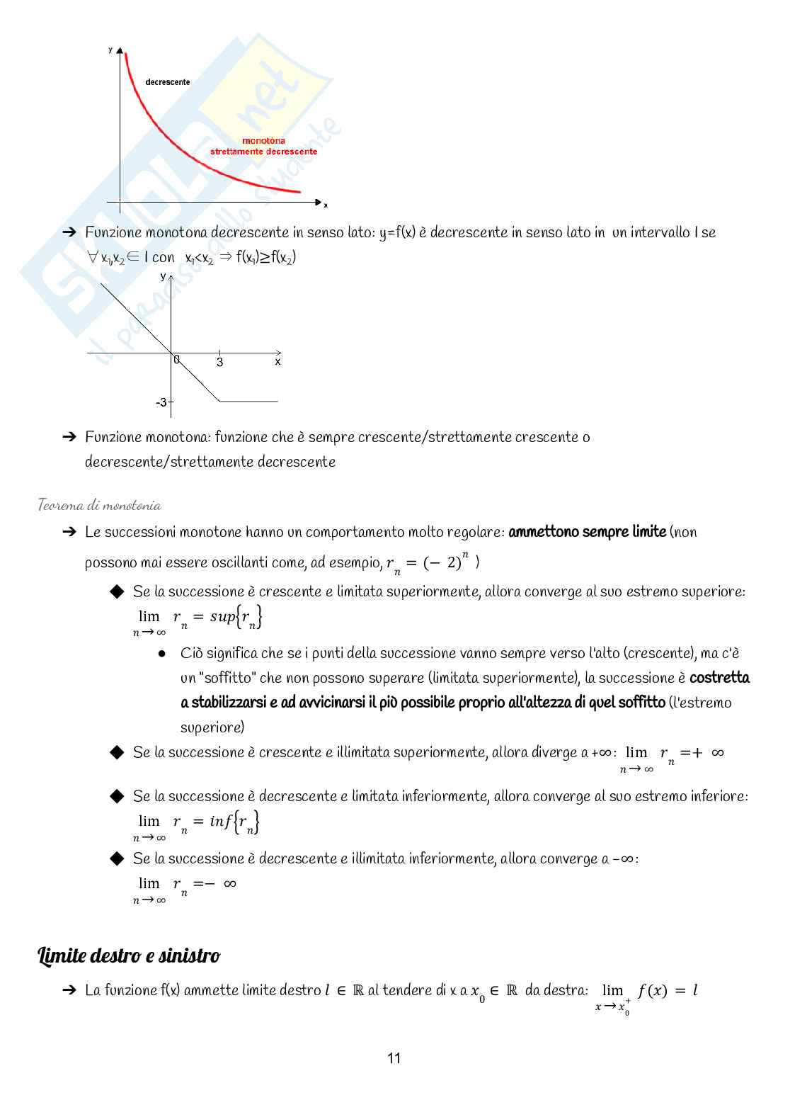 Appunti di Analisi matematica 1 (quello che serve per superare l'esame) Pag. 11