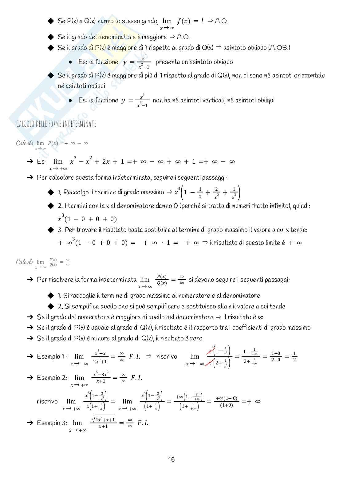 Appunti di Analisi matematica 1 (quello che serve per superare l'esame) Pag. 16