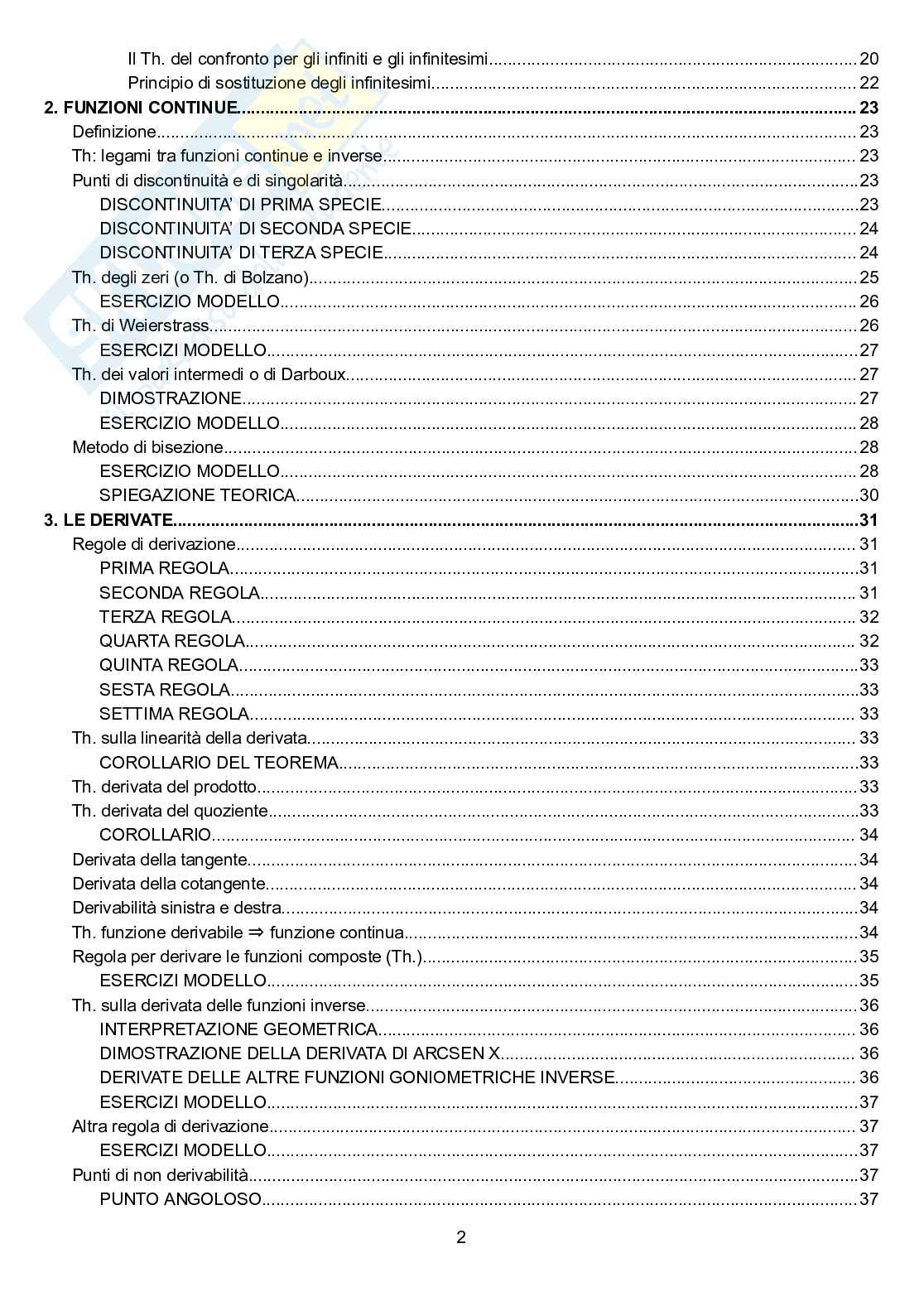 Appunti di Analisi matematica 1 (quello che serve per superare l'esame) Pag. 2