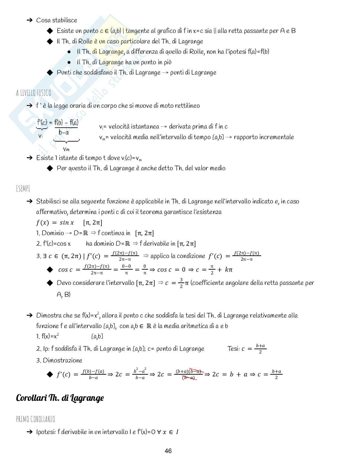 Appunti di Analisi matematica 1 (quello che serve per superare l'esame) Pag. 46