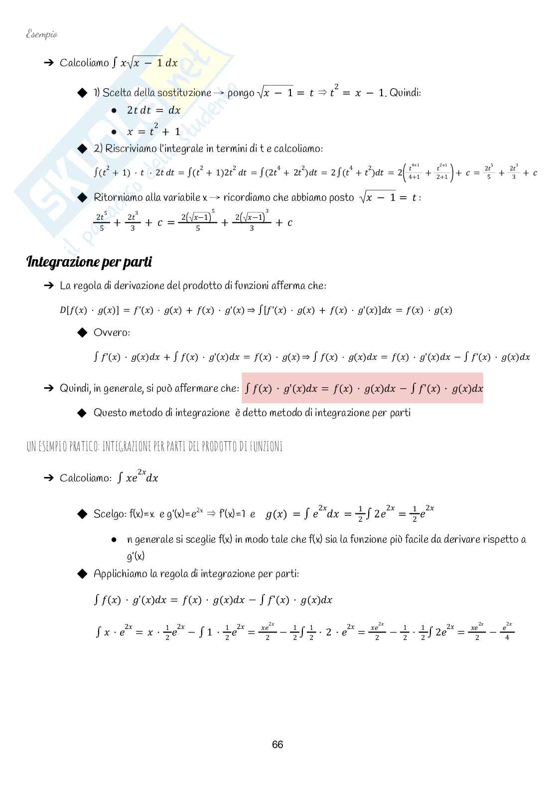 Appunti di Analisi matematica 1 (quello che serve per superare l'esame) Pag. 66