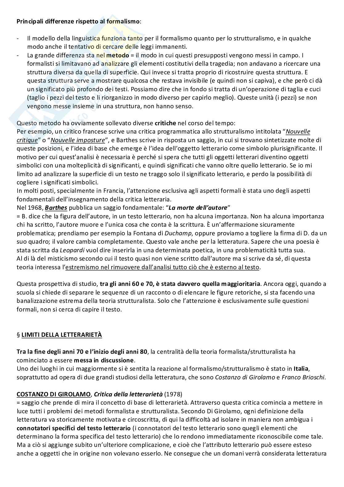 Appunti di Critica e teoria della letteratura Pag. 16