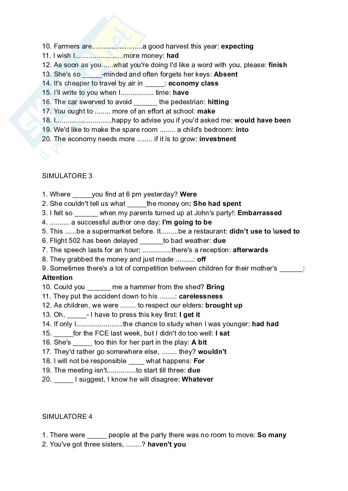 Paniere Inglese fuori piattaforma Pag. 2