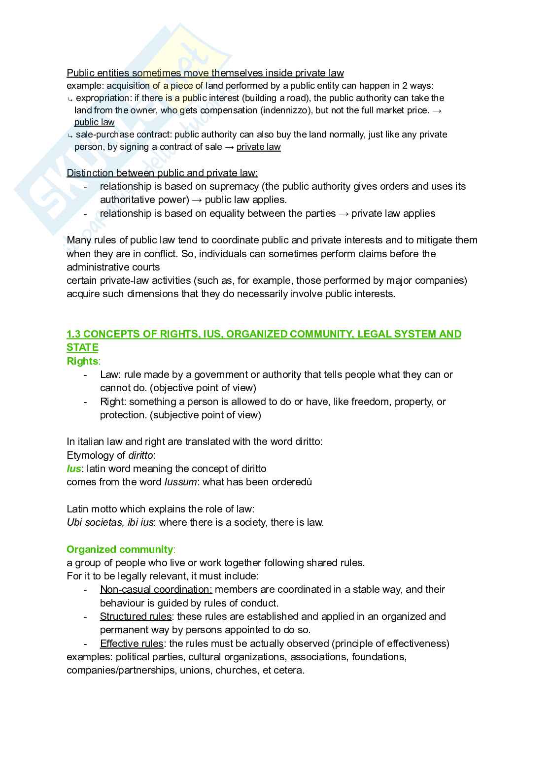 Riassunto esame Private law, Prof. Reali Alessio, libro consigliato Lecture on Italian Private Law , Reali Pag. 2