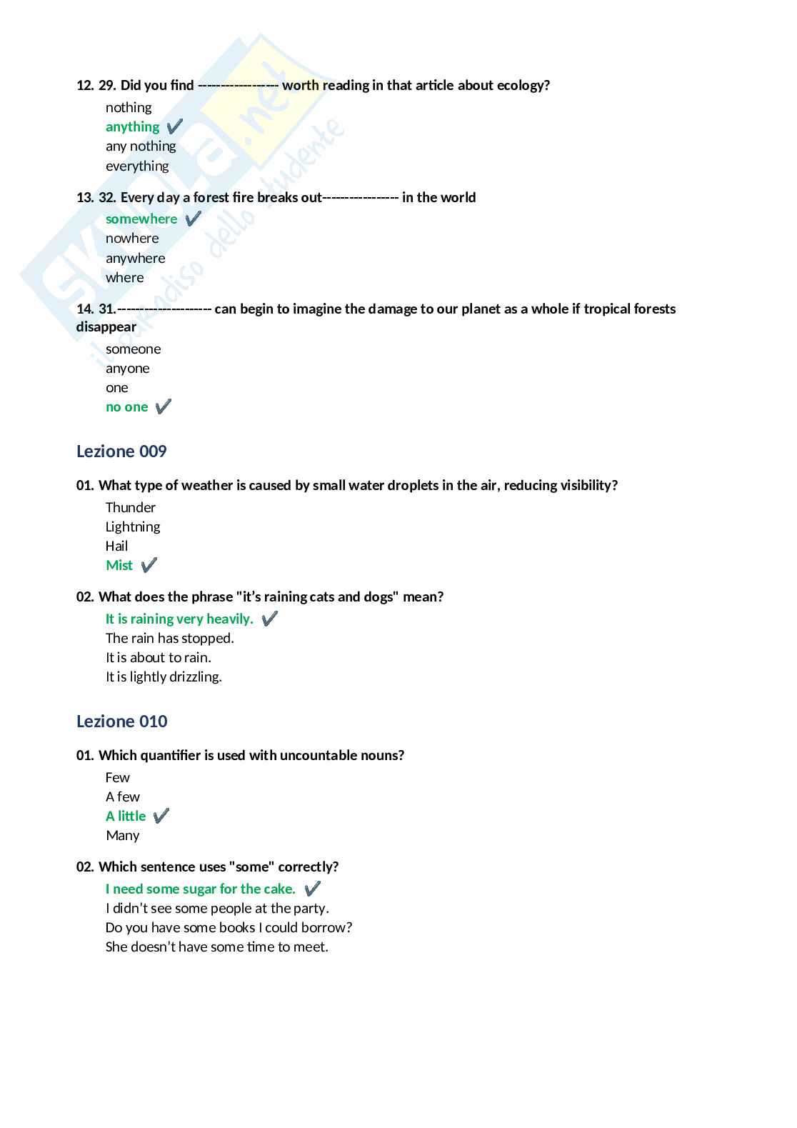 Paniere completo Lingua inglese 2026  Pag. 16