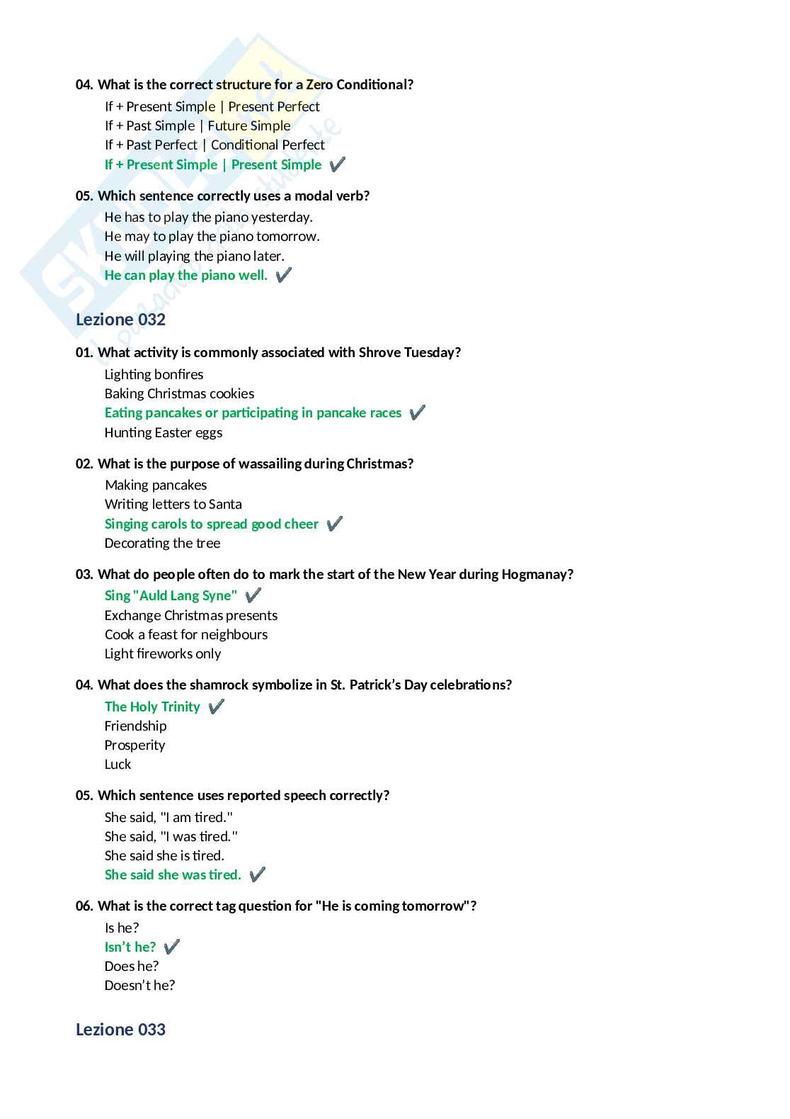 Paniere completo Lingua inglese 2026  Pag. 26