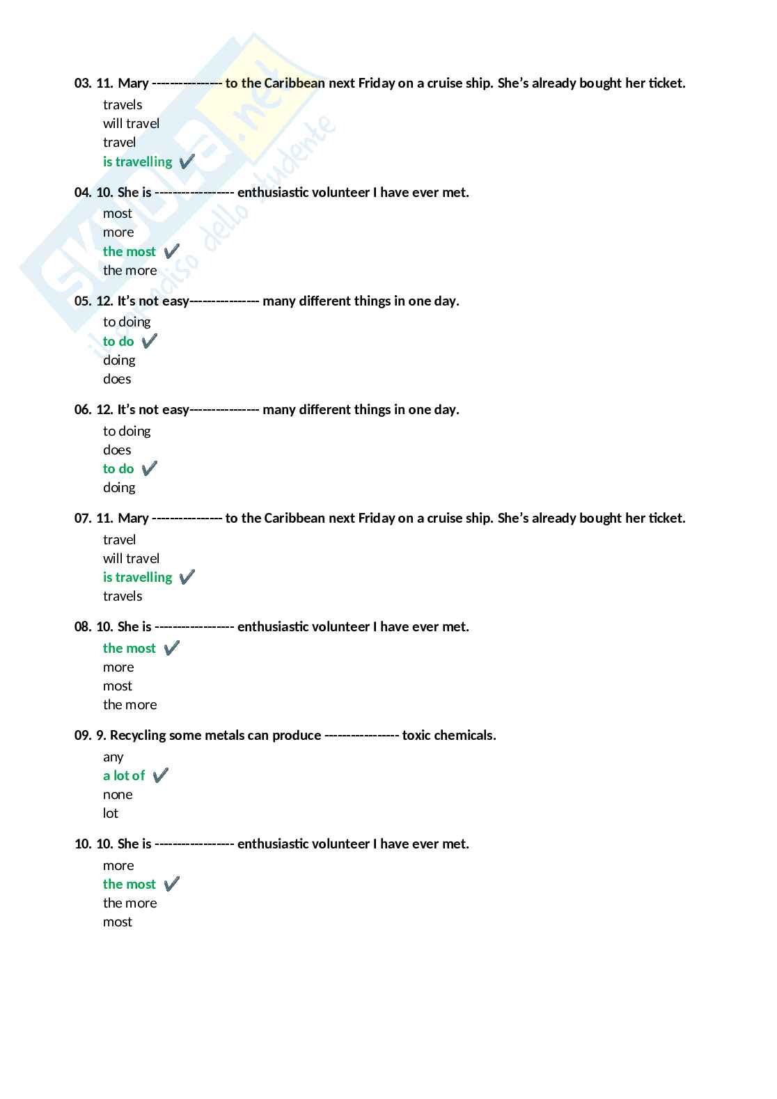 Paniere completo Lingua inglese 2026  Pag. 6