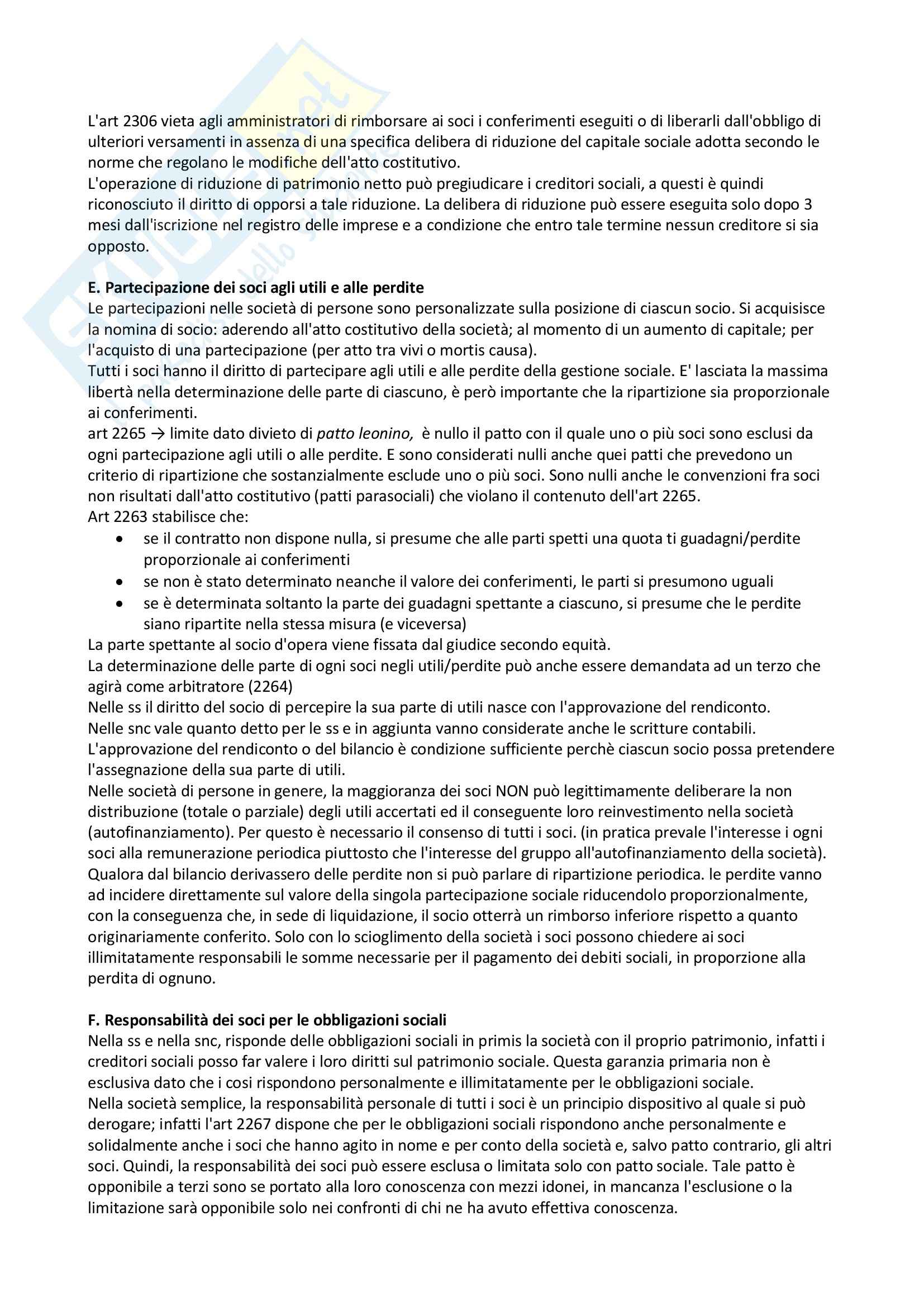 Riassunto esame Diritto Commerciale, prof. Bazzani, libro consigliato Diritto delle Imprese: Manuale breve di A. A. V. V. Pag. 11