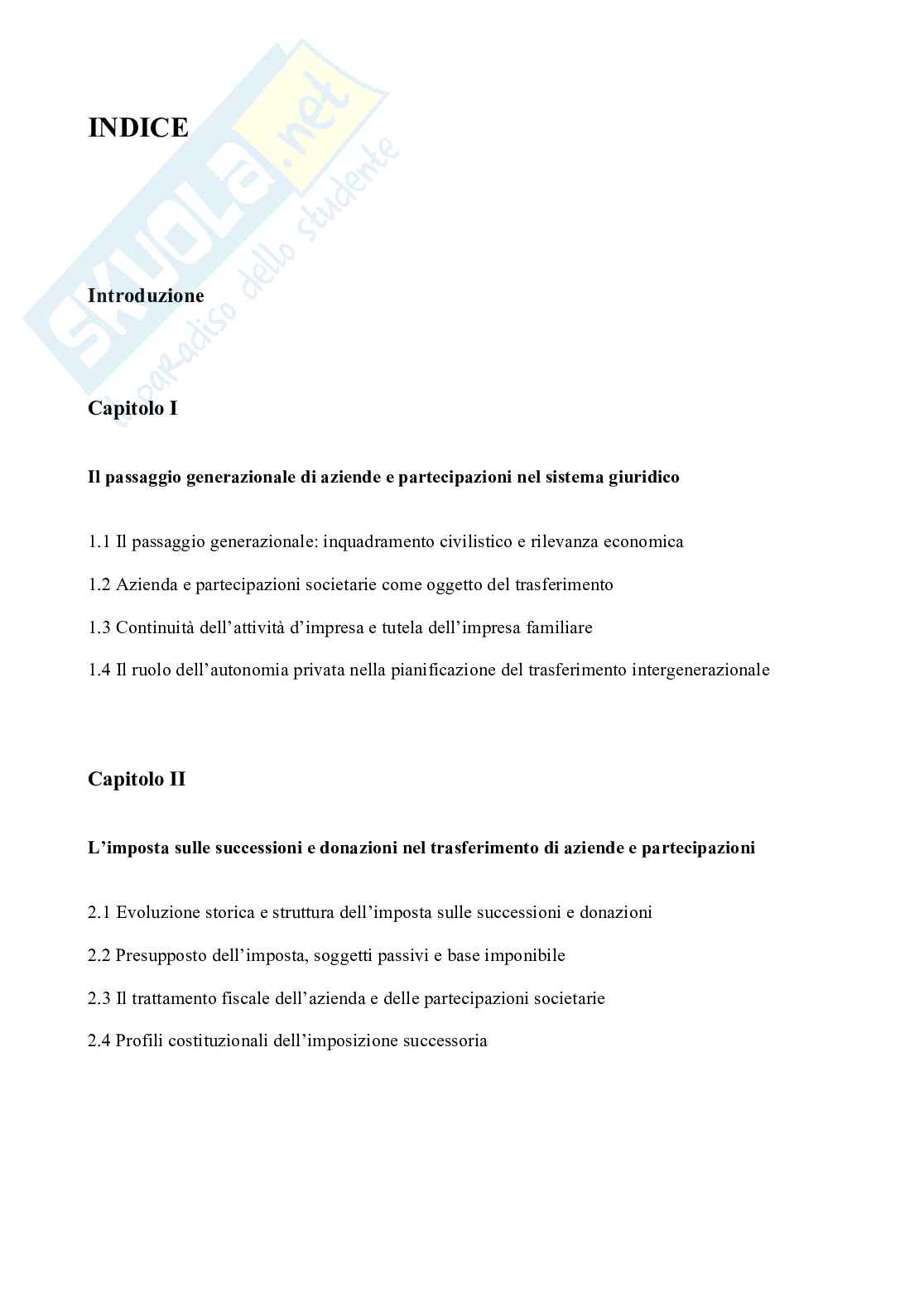 Passaggio generazionale di aziende e partecipazioni ed imposta sulle successioni Pag. 2