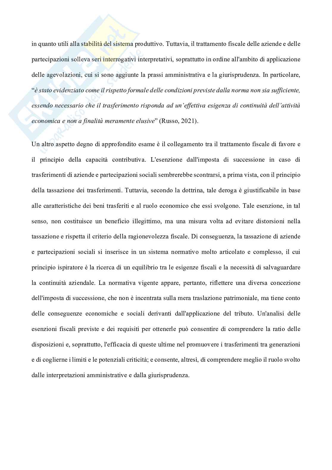 Passaggio generazionale di aziende e partecipazioni ed imposta sulle successioni Pag. 21