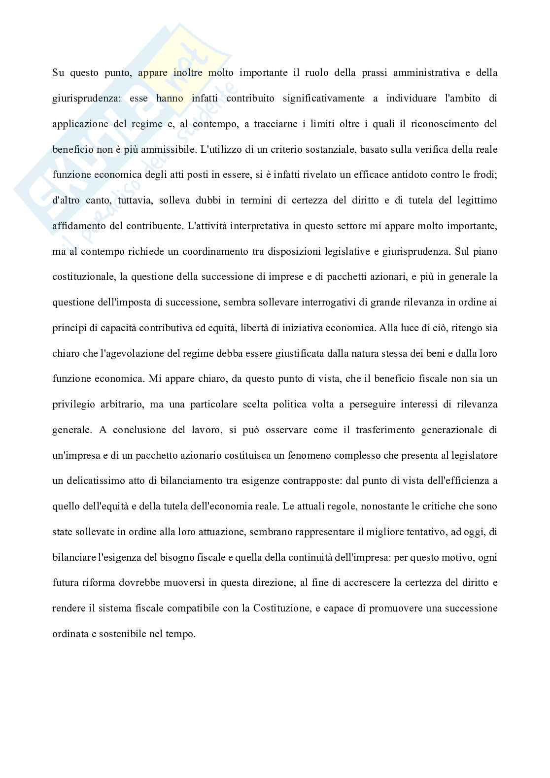 Passaggio generazionale di aziende e partecipazioni ed imposta sulle successioni Pag. 36