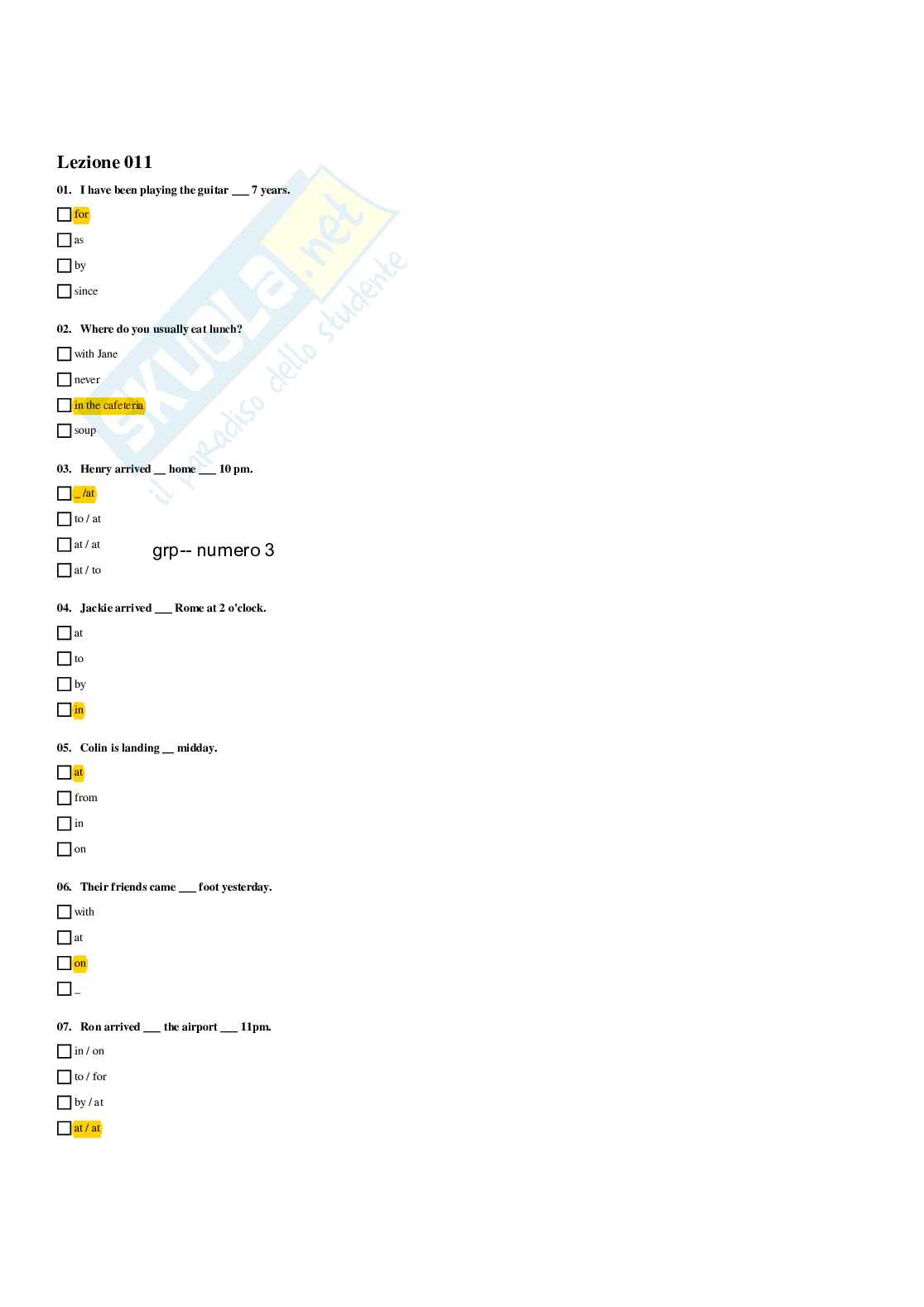 Paniere di Lingua inglese (2025) - Risposte multiple Pag. 16