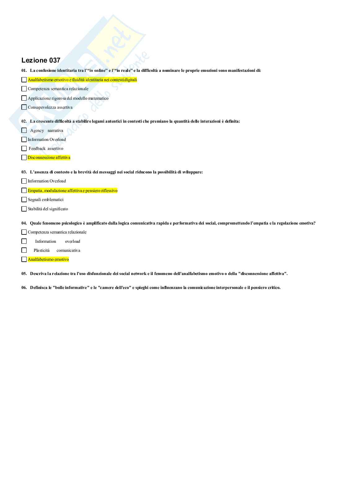 Paniere Psicologia della comunicazione Pag. 36