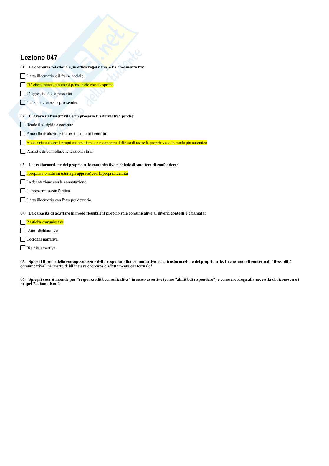 Paniere Psicologia della comunicazione Pag. 46