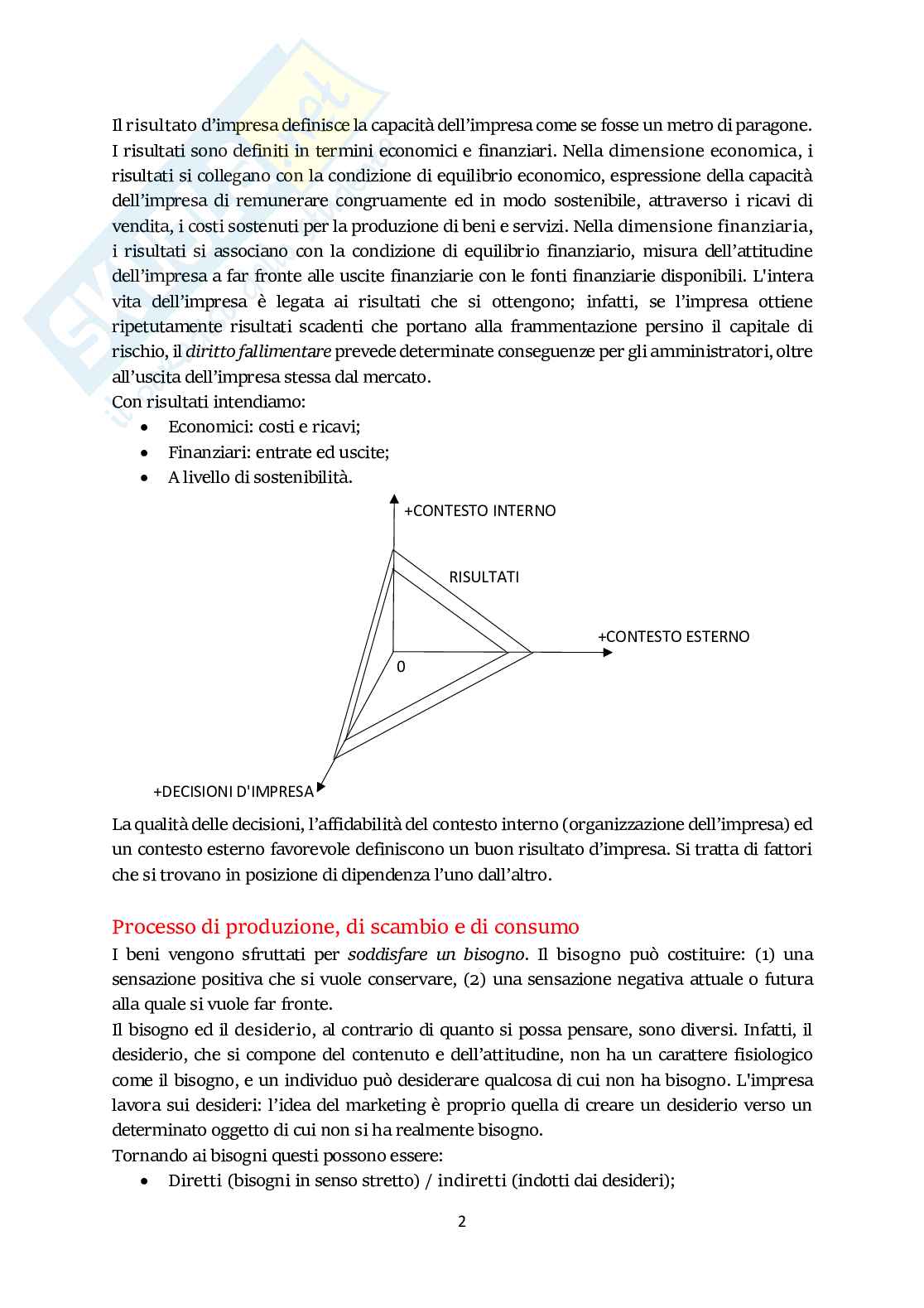 Riassunto esame Economia e gestione delle imprese, Prof. Vagnani Gianluca, libro consigliato L'impresa. Fondamenti, profilo economico-finanziari e sostenibilità , Sergio Barile, Corrado Gatti, Antonio Renzi, Gianluca Vagnani Pag. 2