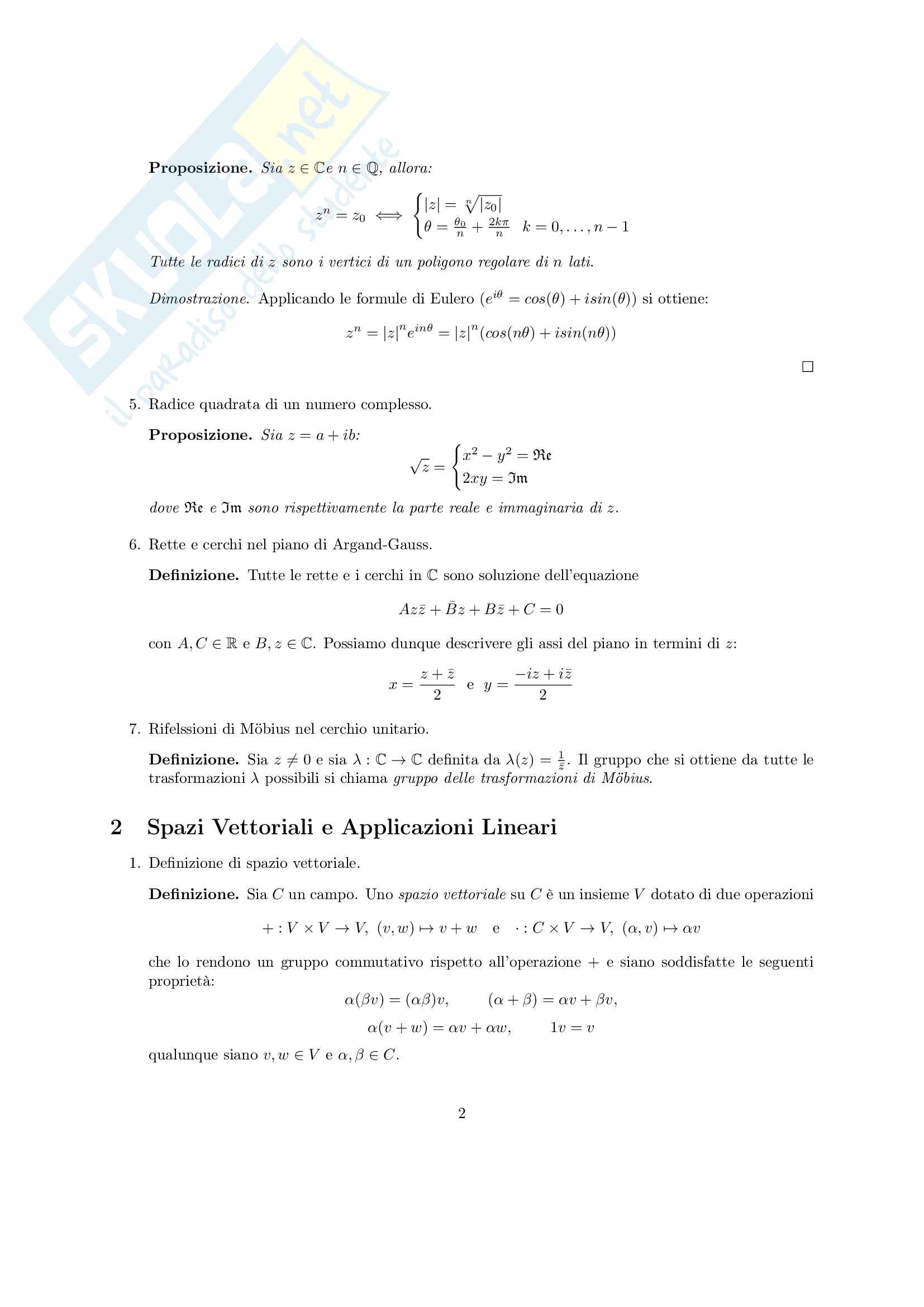Appunti Geometria 1 Pag. 2