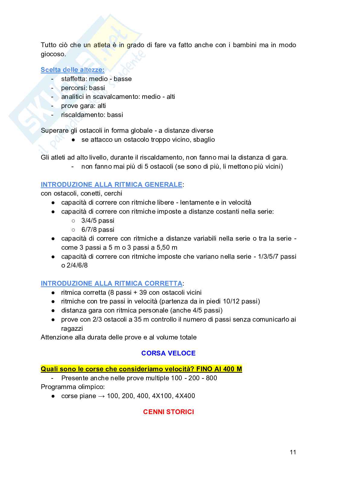 Atletica leggera Pag. 11