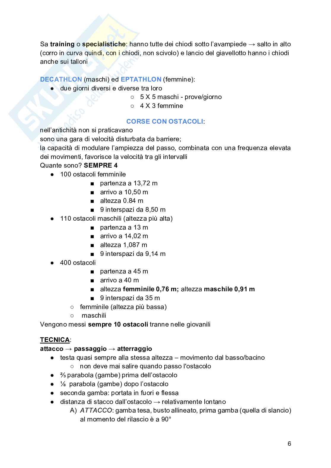 Atletica leggera Pag. 6