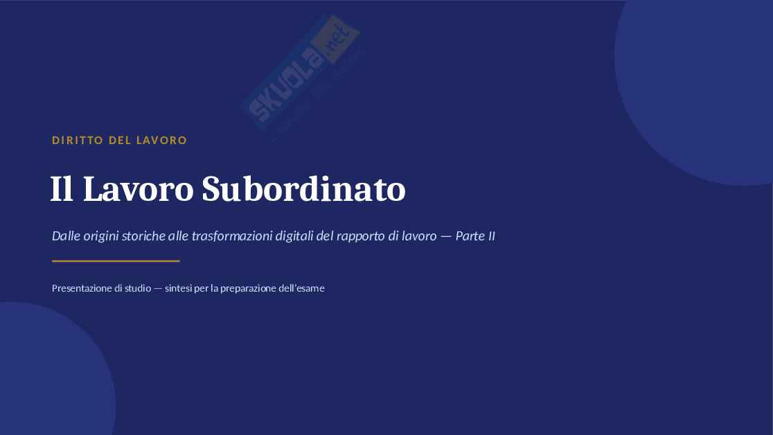 Schema introduttivo di Diritto del lavoro  Pag. 1