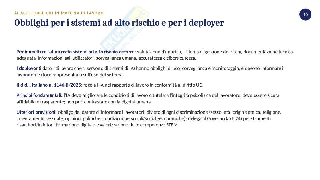 Schema introduttivo di Diritto del lavoro  Pag. 11