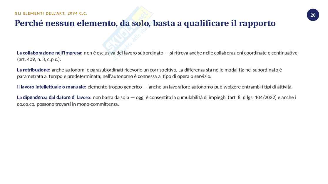 Schema introduttivo di Diritto del lavoro  Pag. 21