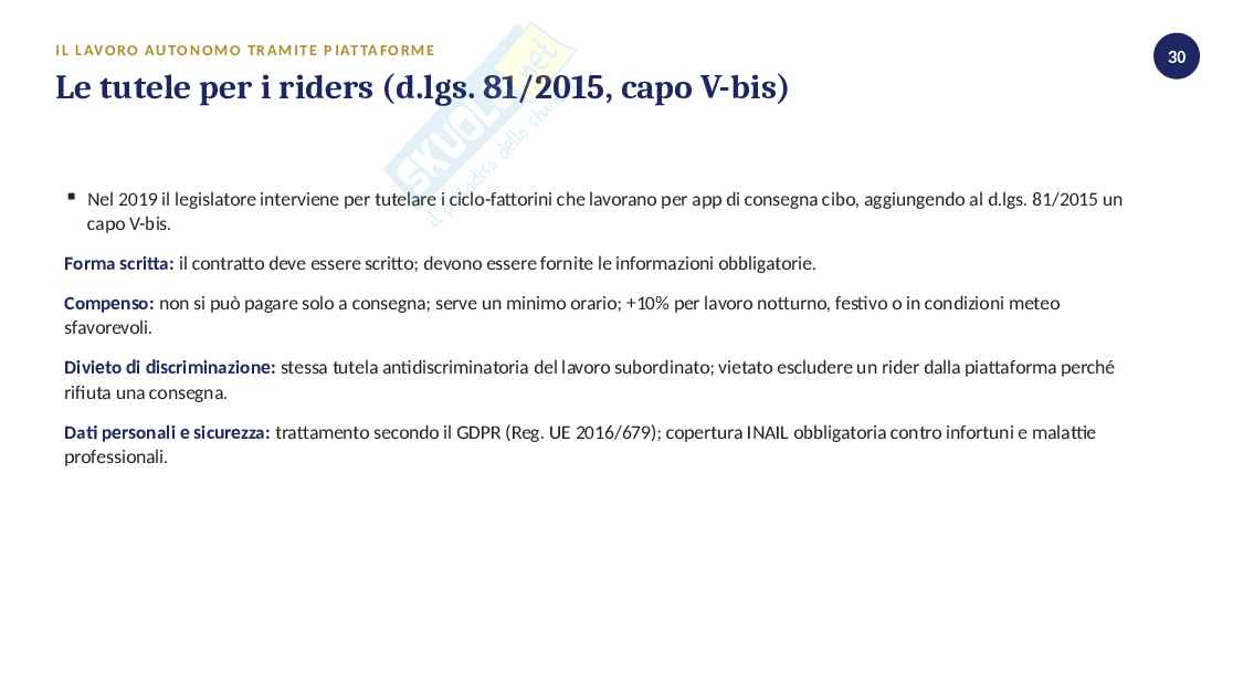 Schema introduttivo di Diritto del lavoro  Pag. 31