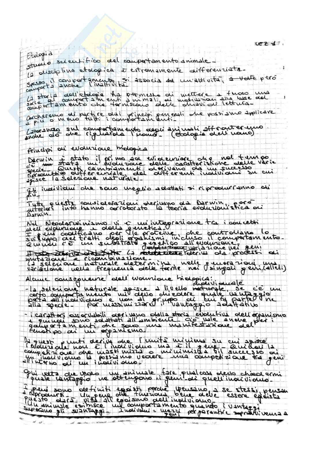 Appunti di etologia Pag. 1