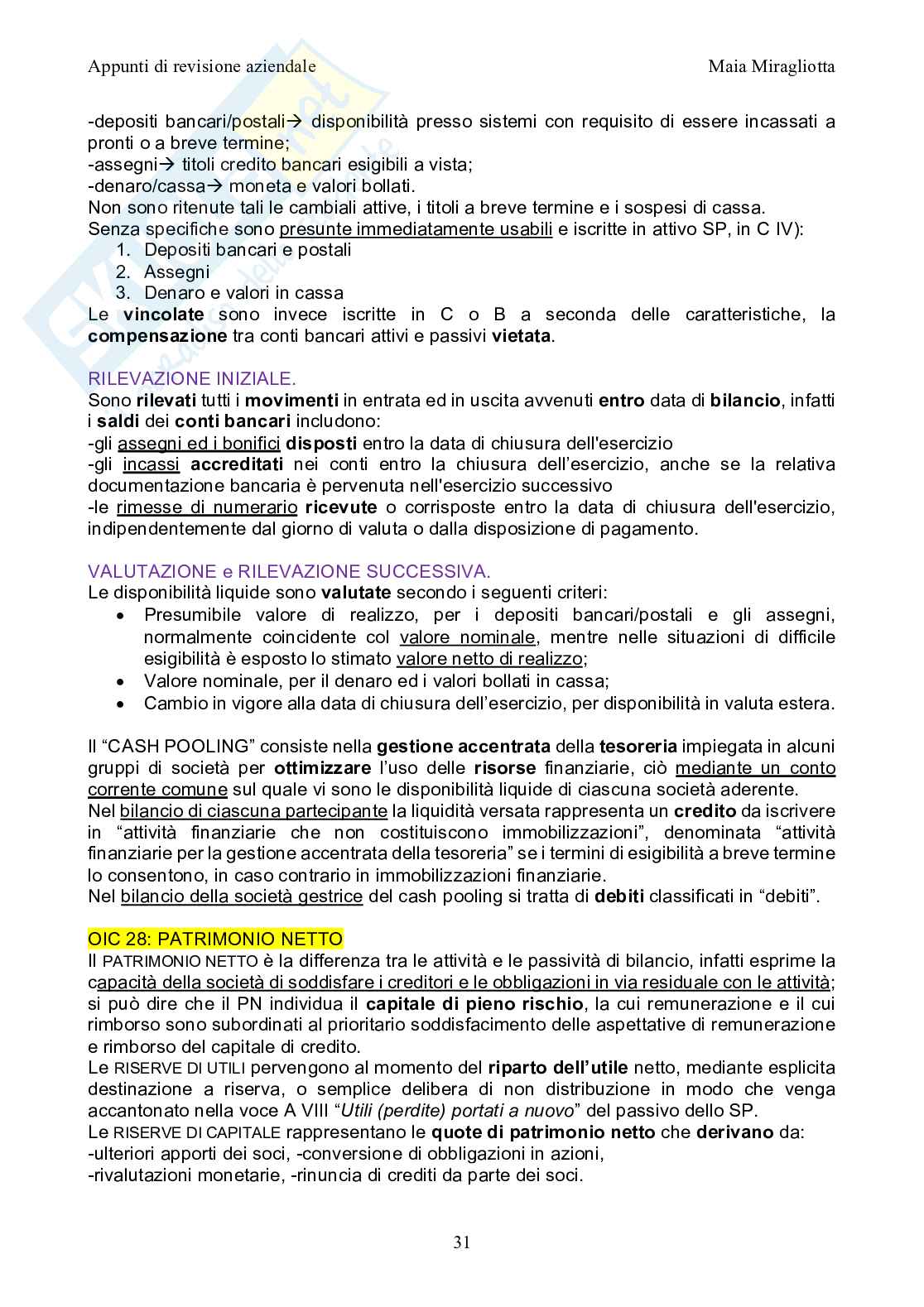 Appunti ed esercizi esame revisione aziendale Pag. 31