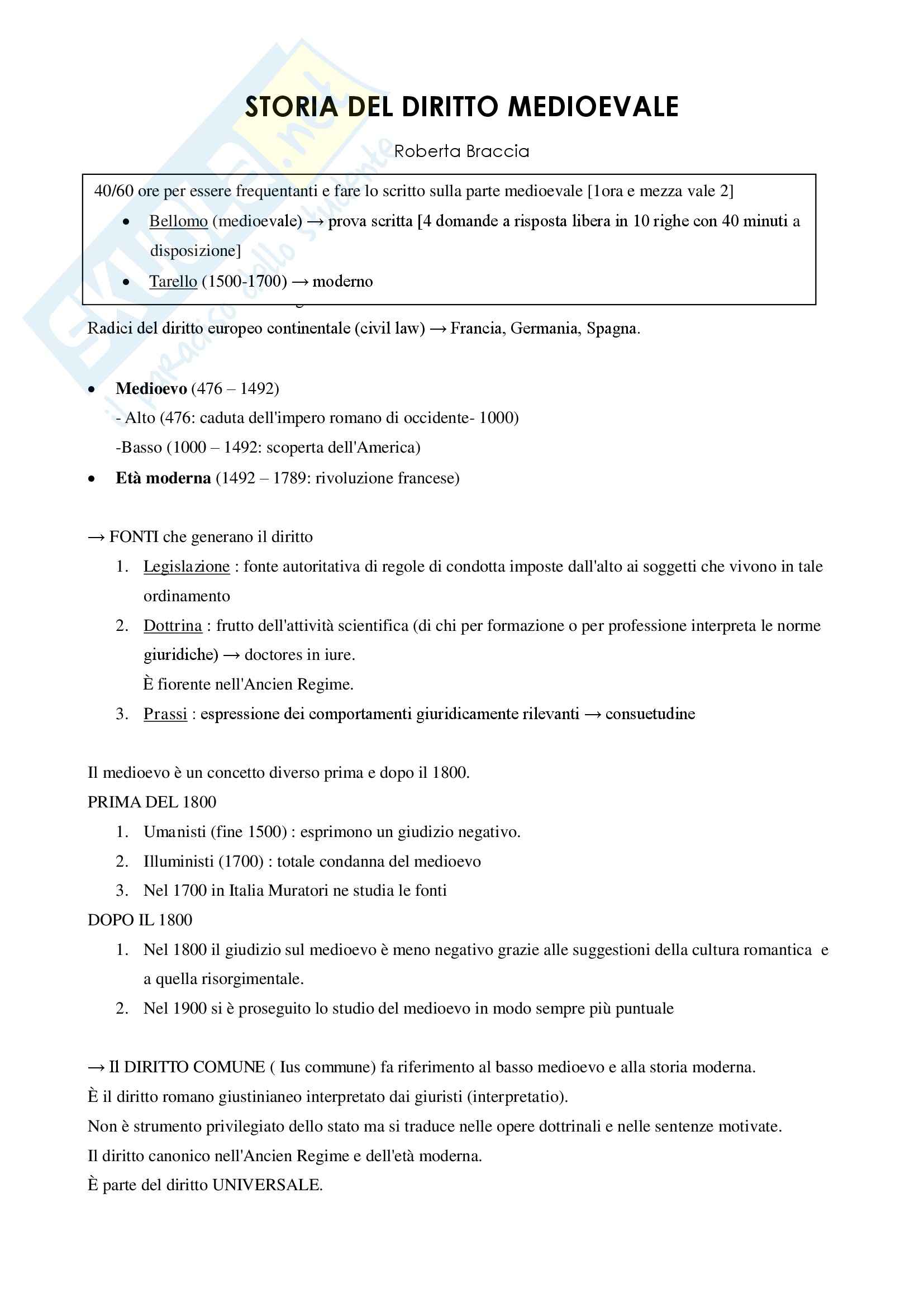 Diritto Dell Alto Medioevo Schema