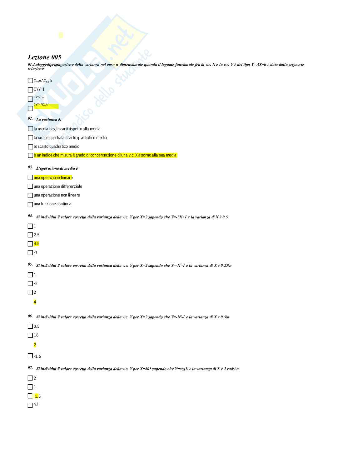 Geomatica – Preparazione esame – Paniere completo risposte chiuse (216) – A.A. 2025/2026 Pag. 6