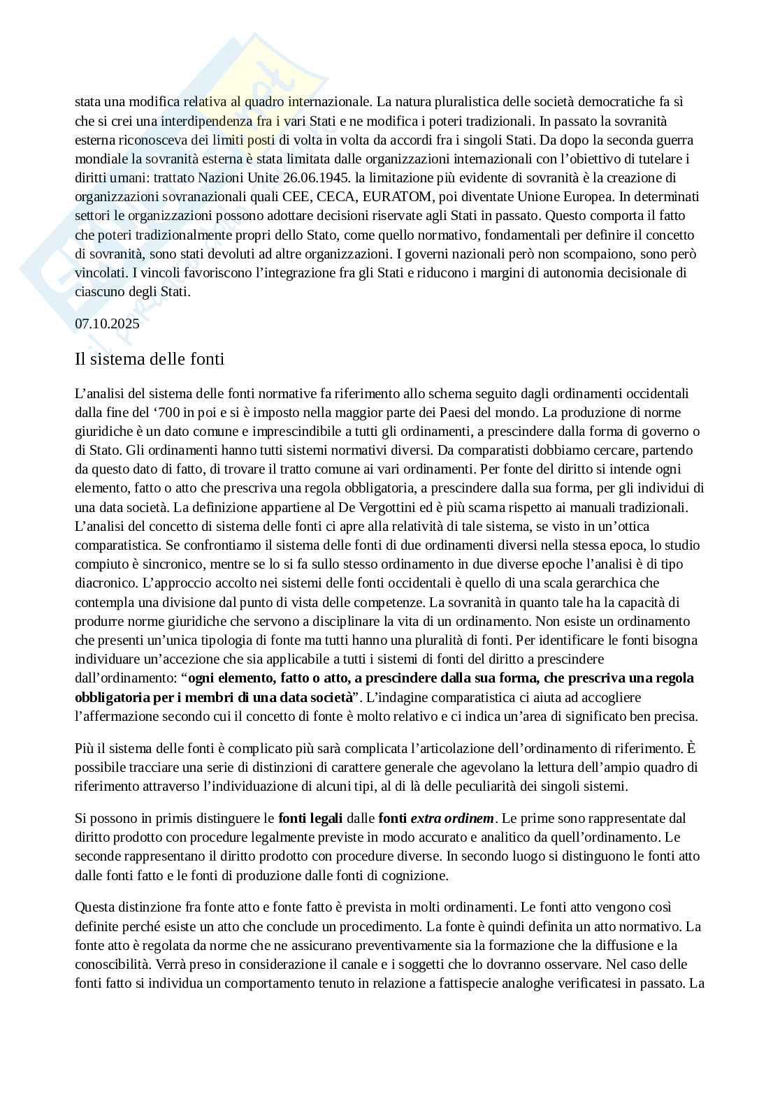 Riassunto esame Diritto costituzionale , Prof. Pilia Luca, libro consigliato Diritto costituzionale comparato , De Vergottini  Pag. 11