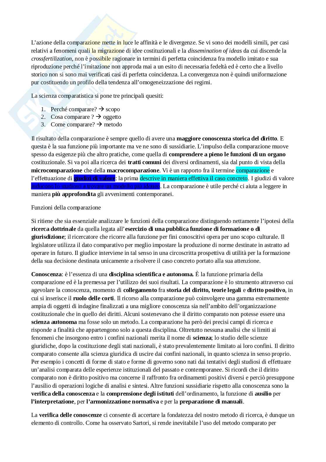 Riassunto esame Diritto costituzionale , Prof. Pilia Luca, libro consigliato Diritto costituzionale comparato , De Vergottini  Pag. 2