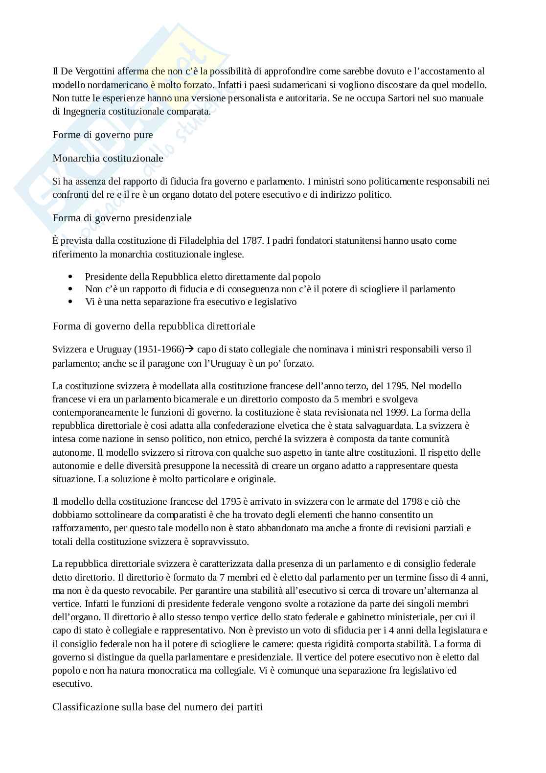 Riassunto esame Diritto costituzionale , Prof. Pilia Luca, libro consigliato Diritto costituzionale comparato , De Vergottini  Pag. 31