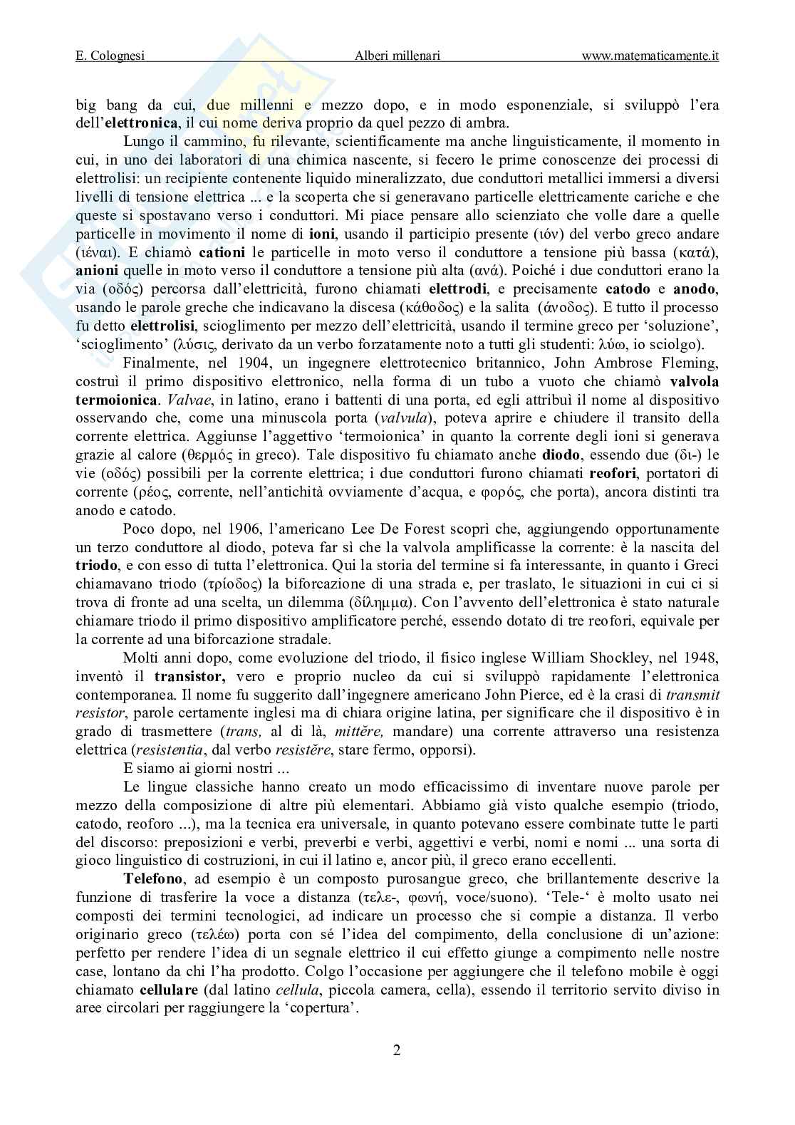 Alberi millenari, alle origini delle parole della matematica Pag. 2
