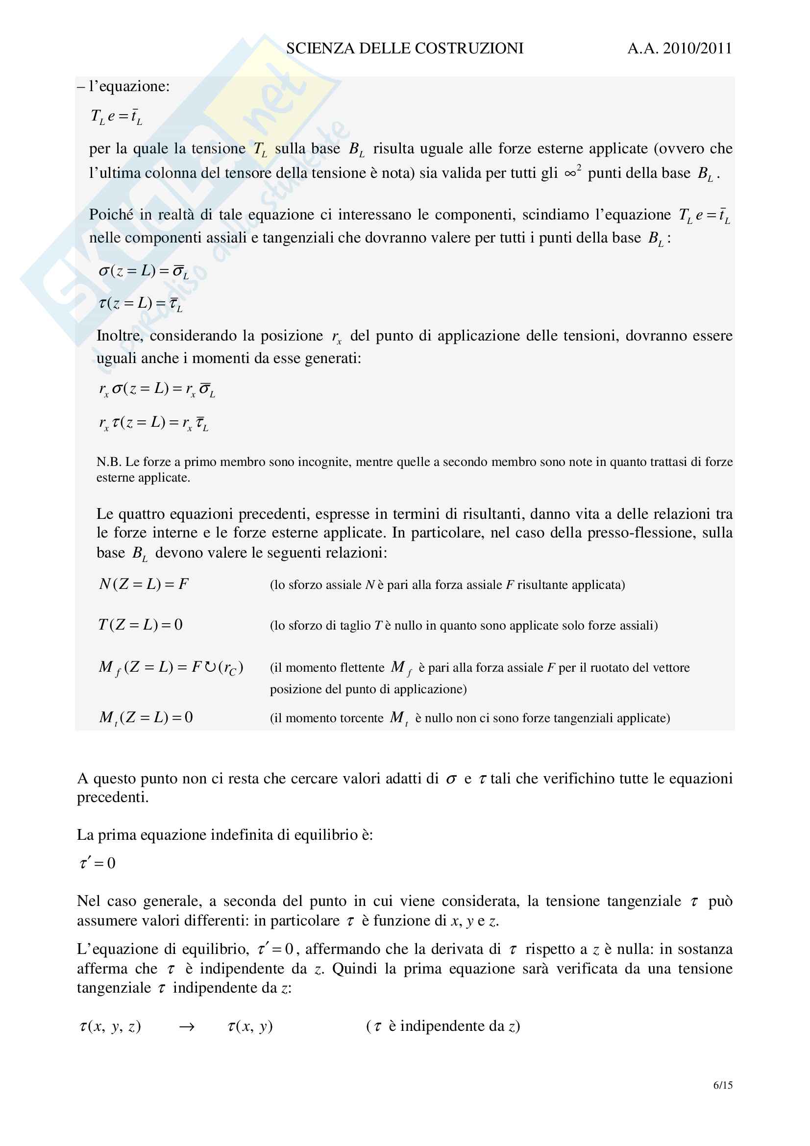 04 Scienza delle Costruzioni - Pressoflessione Pag. 6