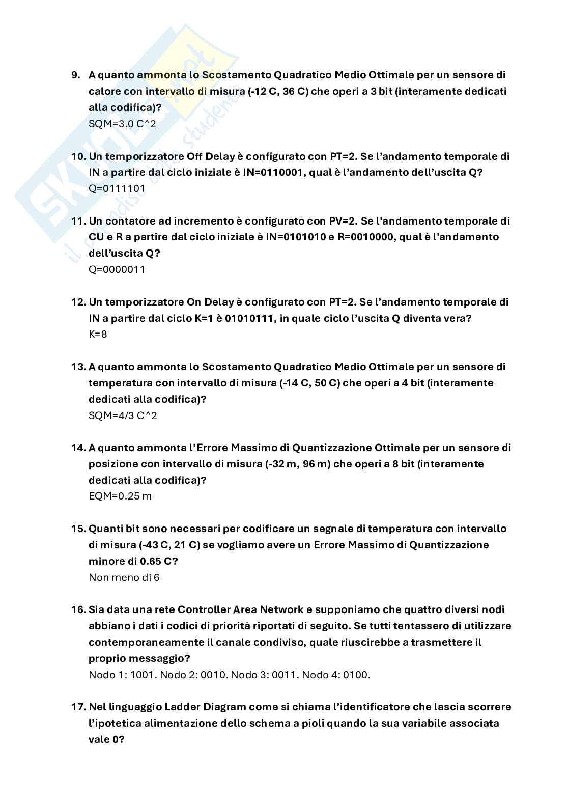 Domande a crocette esame Tecnologie per l'automazione industriale Pag. 2