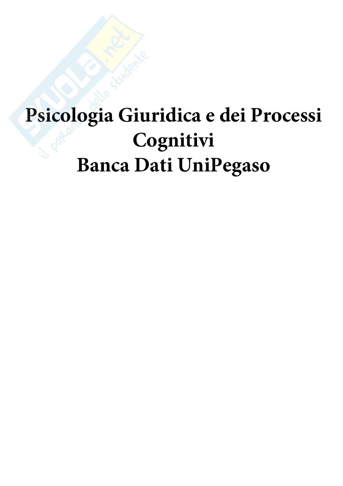 Psicologia giuridica e dei processi cognitivi Pag. 1