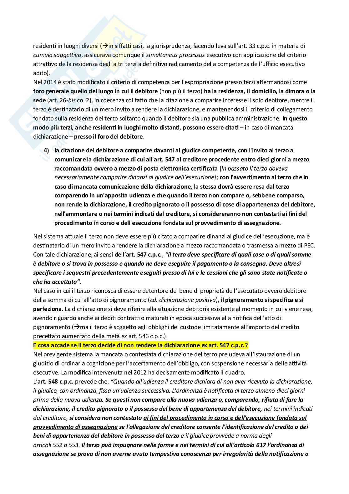 Riassunto esame Diritto dell'esecuzione civile, Prof. Storto Alfredo, libro consigliato Manuale di diritto dell'esecuzione civile, Bruno Capponi Pag. 36