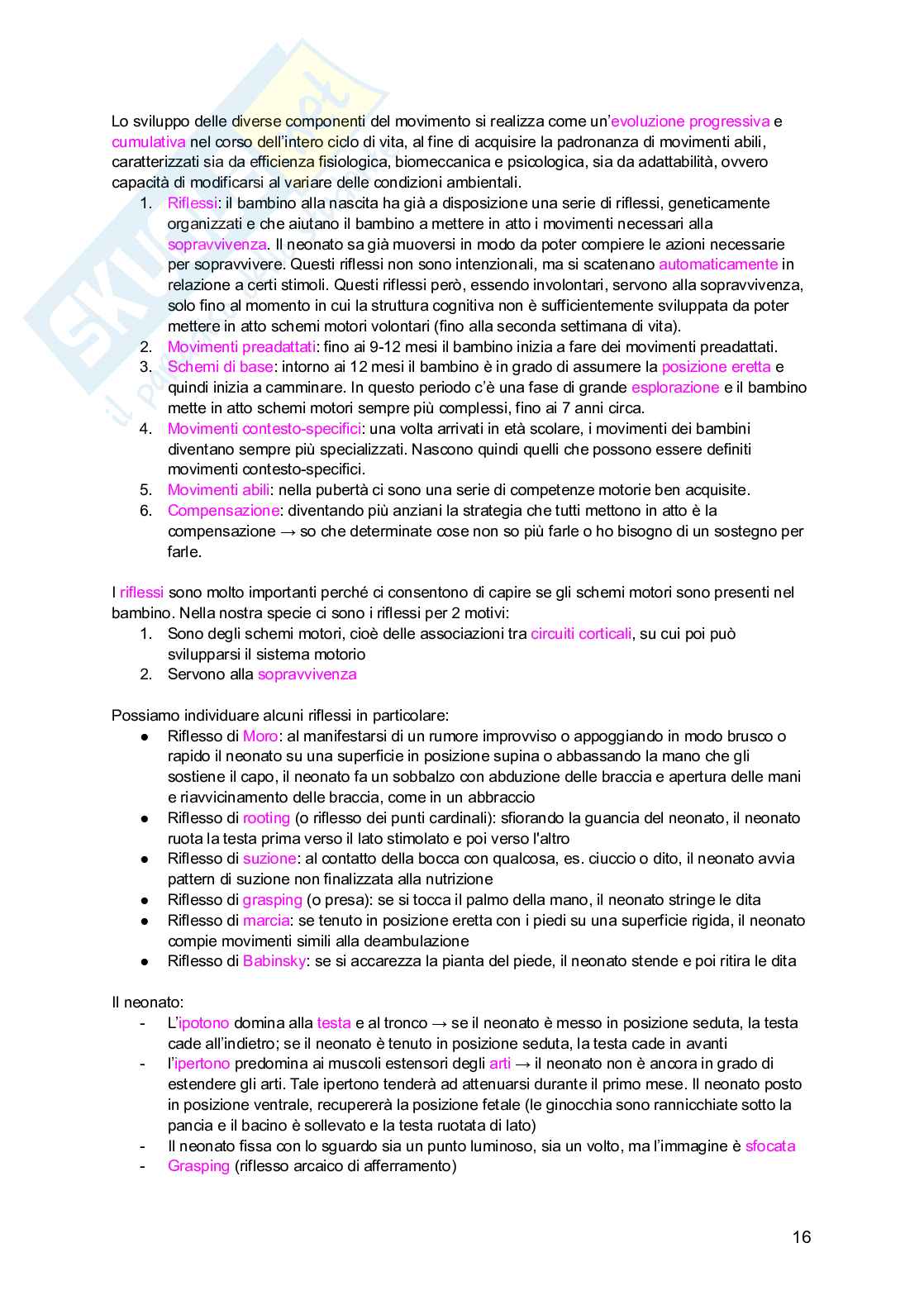 Psicologia dello sviluppo Pag. 16
