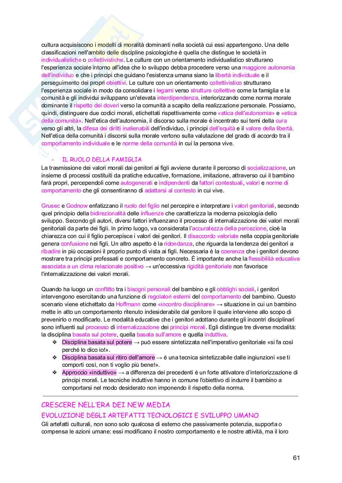 Psicologia dello sviluppo Pag. 61
