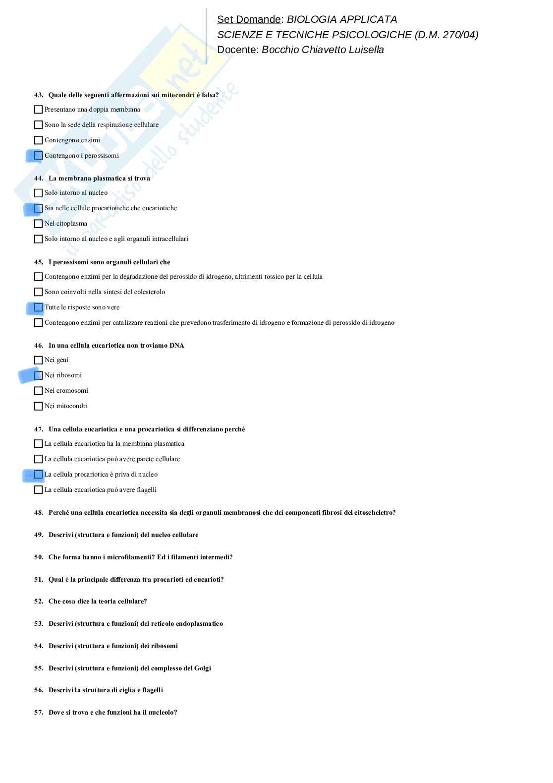 biologia applicata- Paniere compilato Pag. 21