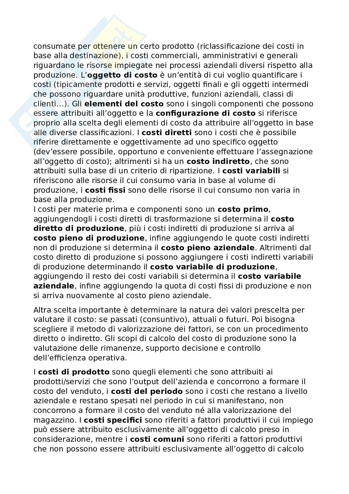Appunti per Analisi e controllo dei costi Pag. 2