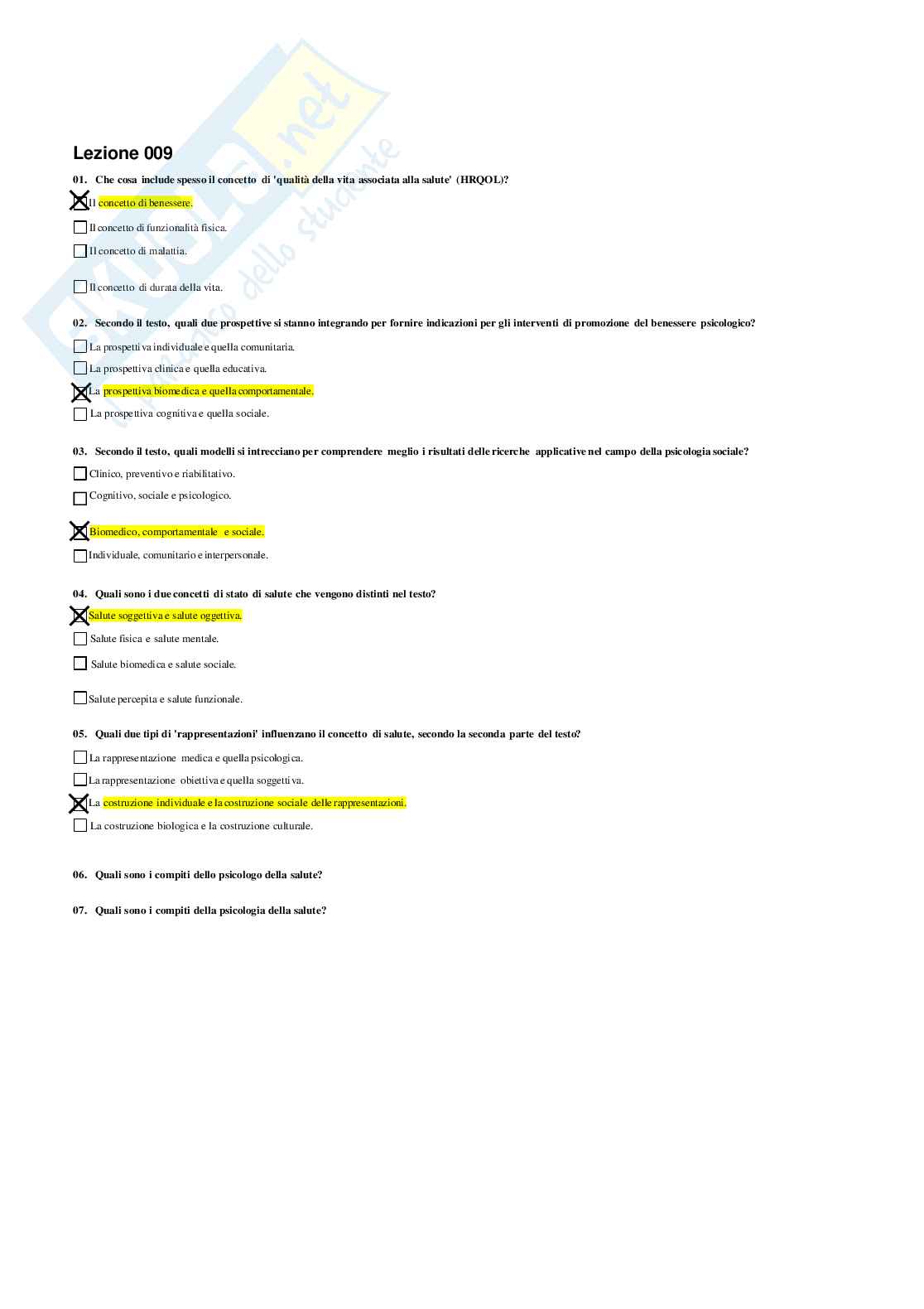 Risposte domande chiuse Psicologia della salute aggiornate 2026 Pag. 11