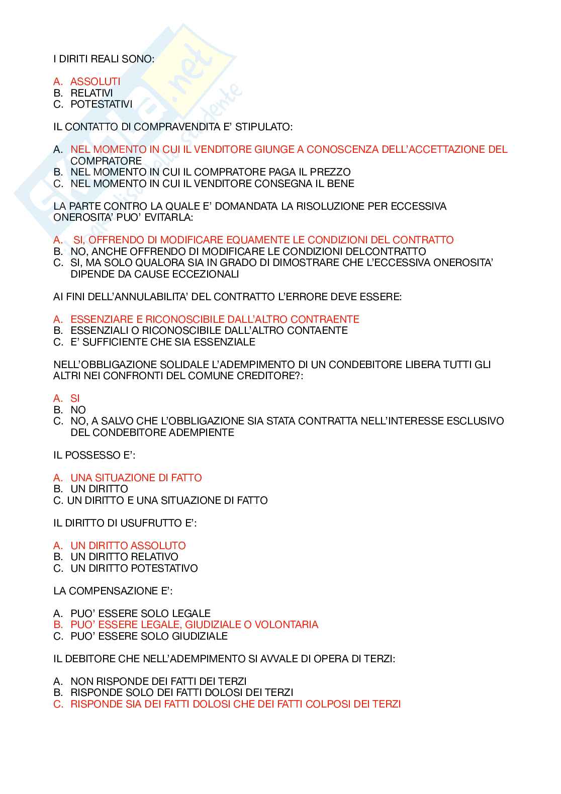 Esercizi d'esame di Diritto privato Pag. 1