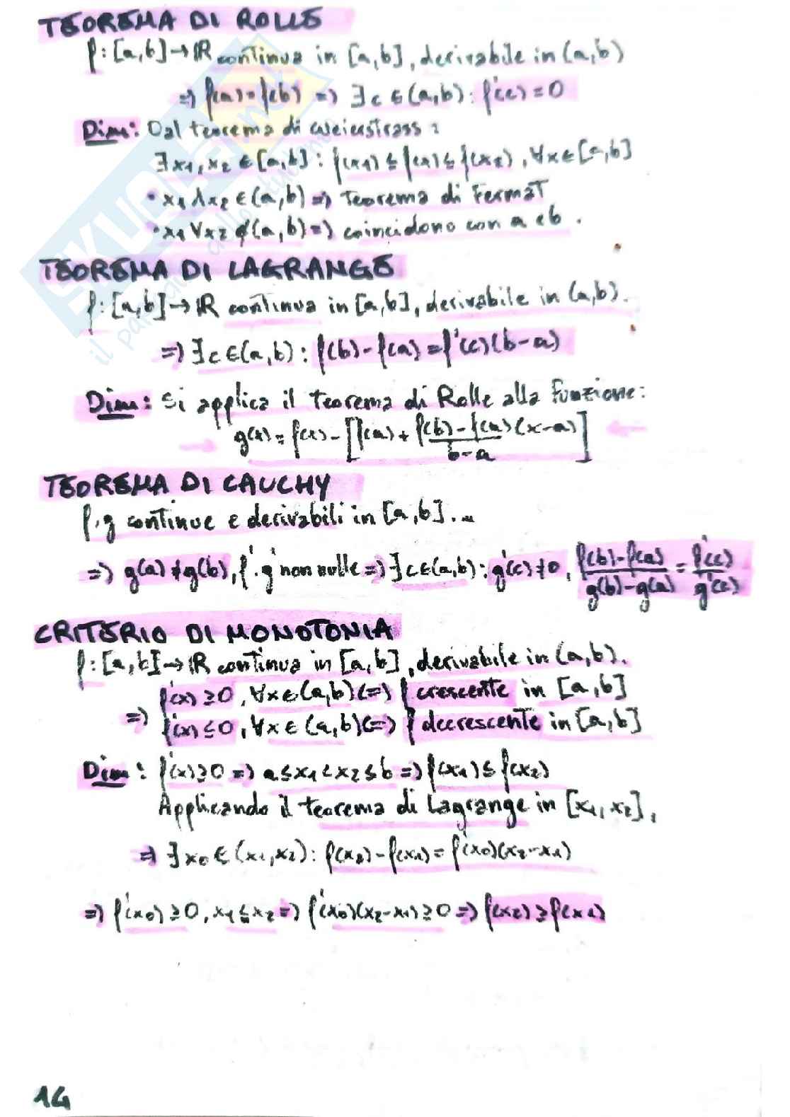 Appunti di teoria di Analisi 1 (con dimostrazioni) Pag. 16