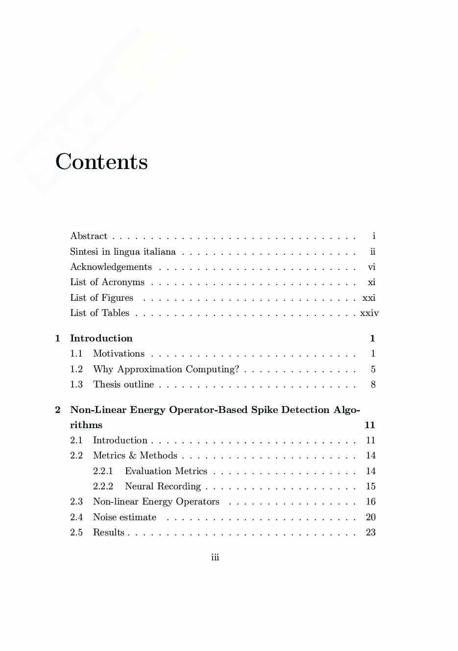 Algoritmi di elaborazione e rilevazione di potenziali evocati Pag. 2