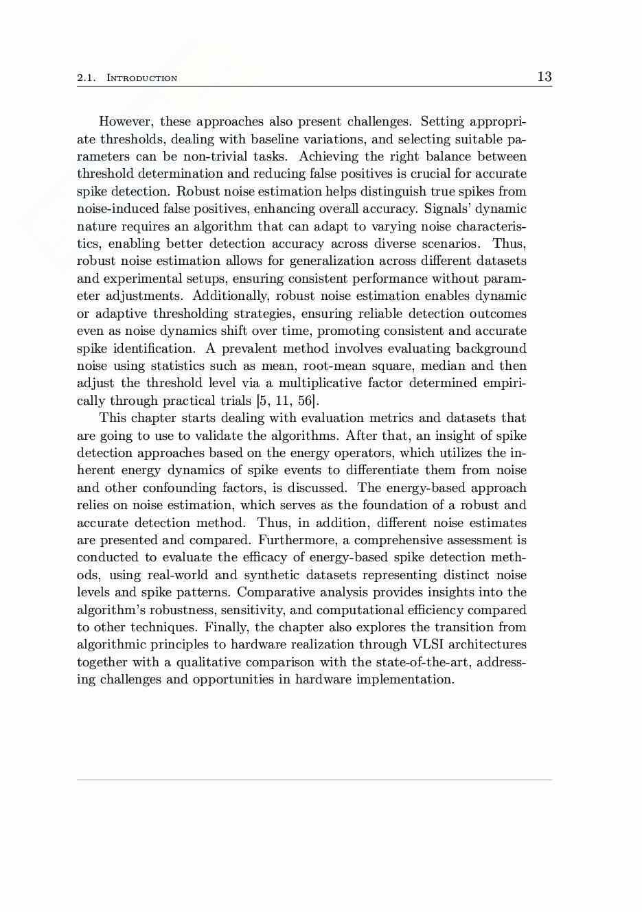 Algoritmi di elaborazione e rilevazione di potenziali evocati Pag. 36