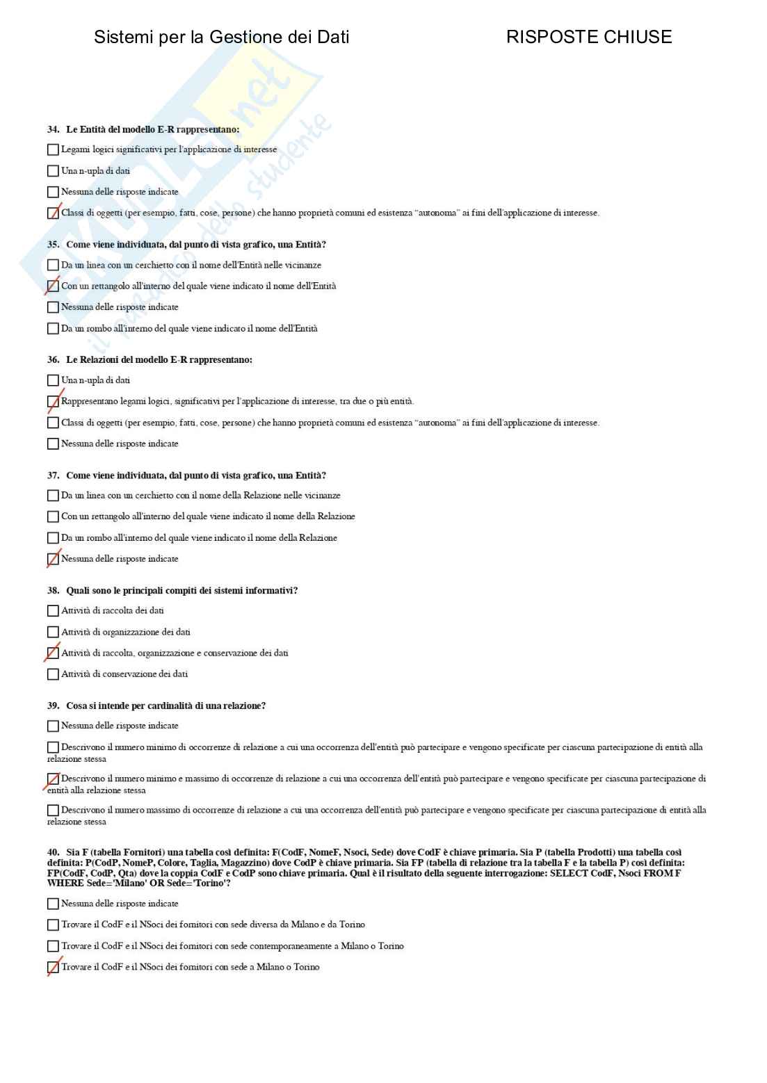 Sistemi per la gestione dei dati - Paniere compilato Pag. 16